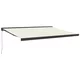 Vidaxl Zložljiva tenda krem 4x3 m blago in aluminij