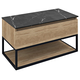 SKARA Vanity Unit 90x50x45cm, črna mat/ hrast Alabama - Rjava - 90x50x45 cm - Sapho - SKARA - 24 - Aluminij; MDF/laminat - 900 - 500 - 450 - 14