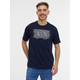 Bombažna kratka majica Armani Exchange mornarsko modra barva