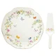 Cake serving set with platter and serving spatula, porcelain, 32 cm,