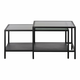 Črne steklene mizice v kompletu 2 ks 60x60 cm Bronco – Unique Furniture