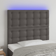 vidaXL LED uzglavlje sivo 90x5x118/128 cm od umjetne kože