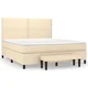 vidaXL vidaXL Box spring postelja z vzmetnico krem 180x200 cm blago, (20893370)