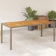Vidaxl Vrtna miza bež 190x90x75 cm poli ratan akacijev les