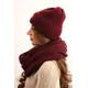 Kesi Ladies set with a hat and a scarf made of soft knit burgundy