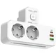1 to 3 Beline Power Strip 2Xusb-A 2Xusb-C 2Xac Bel Z Led Osvetlitvo Ozadja