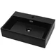 MAISON CHIC Umivalnik - Kopalna umivalnik - Lavabo z odprtino za pipo iz keramike črn 76x42,5x14,5 cm, (21684622)