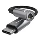 USB-C v AUX 3.5mm audio kabel Techsuit SonicPiX AC14 3A, DAC čip, digitalni dekoder, 0.1m - siv