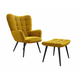 Fotelja Miami 334 Žuta, 96x78x73cm, Tkanina, GambeNoge: Metalne