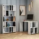 Hanah Home Set polica i radni sto Lima, Crno-beli