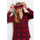 Trendyol Red Soft Feel Premium Plaid Sleep Band Knitted Pajamas Set