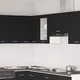 vidaXL Viseča steklena omarica črn hrast 40x31x60 cm inženirski les