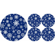 Bertoni Home Unisexs 1+4 Round Table Pads Set Snow Navy Blue