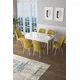 Hanah Home Set Trpezarijski sto i 6 stolica Zen, Žuto-beli