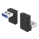 PremiumCord ukrivljen 90° adapter USB-C ženski - USB-C moški 40Gbps aluminij