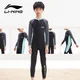 Li-Ning Jednodelni kupaći kostim za dečake, Dugi rukav, Crno-zeleni
