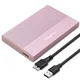 Qoltec aluminijasto ohišje | SSD trdi disk 2,5 | SATA | USB 3.0 | Super hitrost 5 Gb/s | 2 TB | roza