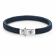 Rebel & Rose Modra usnjena zapestnica Small Braided Blue RR-L0150-S (Dimenzija 20 cm - L+)