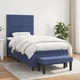 Vidaxl Box spring postelja z vzmetnico moder 90x190 cm blago