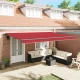 Ročna retraktibilna tenda Rdeča 500x350 cm