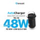 Auto punjač Teracell Evolution TC-13 PD 30W + USB QC30 18W, 48W (total) sa Lightning kablom crni