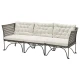 JUTHOLMEN Modularna sofa trosed, spolja, tamnosiva/Kuddarna svetla sivobež, 210x73 cm