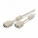 VGA Monitor extension kabel, HD15 M/F, 5.0m, 3Coax/7C, 2xferrite, be