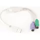 GEMBIRD USB Cable Splitter USB 2.0 (T) to 2 x PS2 (T) 30cm Adapter for Keyboard and Mouse, White UAPS12