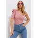 Trend Alacati Stili Ženska bluza kratkih rukava ALC-X11799, Roze