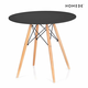 Okrugli blagovaonski stol s crnom pločom stola o 80 cm Tebe – Homede