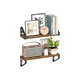 Songmics Komplet 2 kosov stenskih polic 127x40x112 cm rjave barve