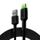 Green Cell Cable Ray USB-A - USB-C Green LED 200cm with support for Ultra Charge QC3.0 fast charging (KABGC13)