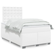 vidaXL Box spring postelja z vzmetnico bel 120x200 cm umetno usnje