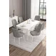 Hanah Home Set Trpezarijski sto i 6 stolica Are, Sivo-beli
