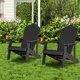 Costway Set 2 črnih vrtnih stolov Adirondack s držali za pijačo
