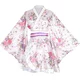 Japonski kimono ženski ogrtač yukata beli One Size iz poliestrskega satena lahek gladek z nastavljivim pasom za sproščanje doma cosplay fotografske seanse konvencije animeja darilo za mamo