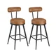Songmics Set barskih stolov vrtljiv barski stol z naslonom 54x54x91 cm rjav