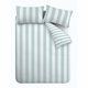 Bijela/plava posteljina za bračni krevet 200x200 cm Cove Stripe – Catherine Lansfield