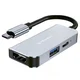 Hub postaja Techsuit TurboChargeX 3v1 (H4) USB-C - USB-C, USB, HDMI, 4K pri 30Hz, PD87W - gray