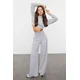 Trendyol Grey Slim Extra High Waist Wide Leg/Wide Cut Trousers