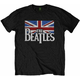 The Beatles Majica Drop T Logo & Vintage Flag Unisex Black L