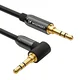 AUX kabel, kotni moški-moški mini jack kabel, 2m, črn