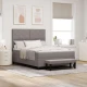 Vidaxl Postelja z vzmetnico z vzmetnico Taupe 140 x 200 cm blago
