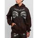 Affliction Collapse moški pulover s kapuco dk.brown lava wash
