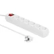 MicroConnect Razdelilnik s stikalom 6 vtičnic, 5m bel