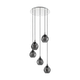Eglo 39682 - Luster na sajli BREGALLA 5xE27/40W/230V crna/dimljena