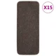 Vidaxl Preproge za stopnice 15 kosov 60x25 cm rjave nedrseče