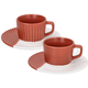 ANDREA FONTEBASSO 2-delni set skodelic za črno kavo s podstavkom Rice, porcelan, 90 ml