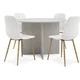 KRONDAL O110 sto travertin + 4 JONSTRUP stolice bela