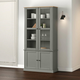 Vitrina sa staklom VIGO siva 85x35x170 cm od masivne borovine